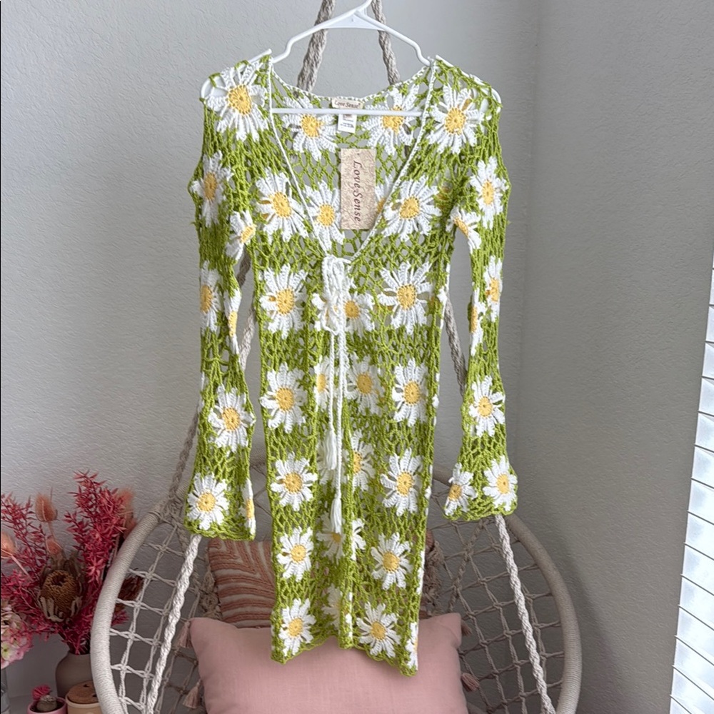 Green Floral Knit Dress